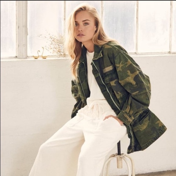 Free People Jackets & Blazers - FP Seize The Day Green Camo Print Utility Jacket